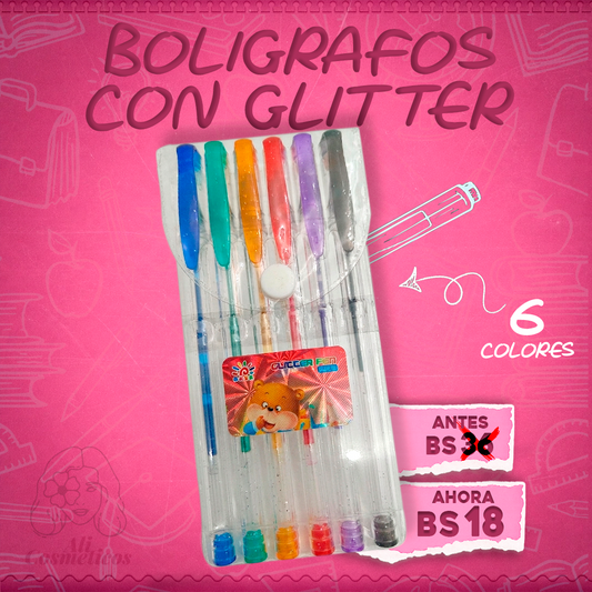 Bolígrafos con Glitter