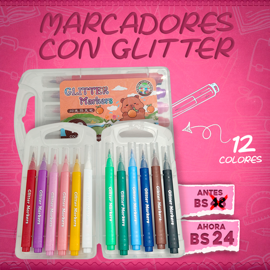 Marcadores con Glitter Mini