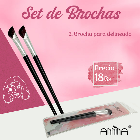 Set de Brochas 2 en 1 para Delineado Annina