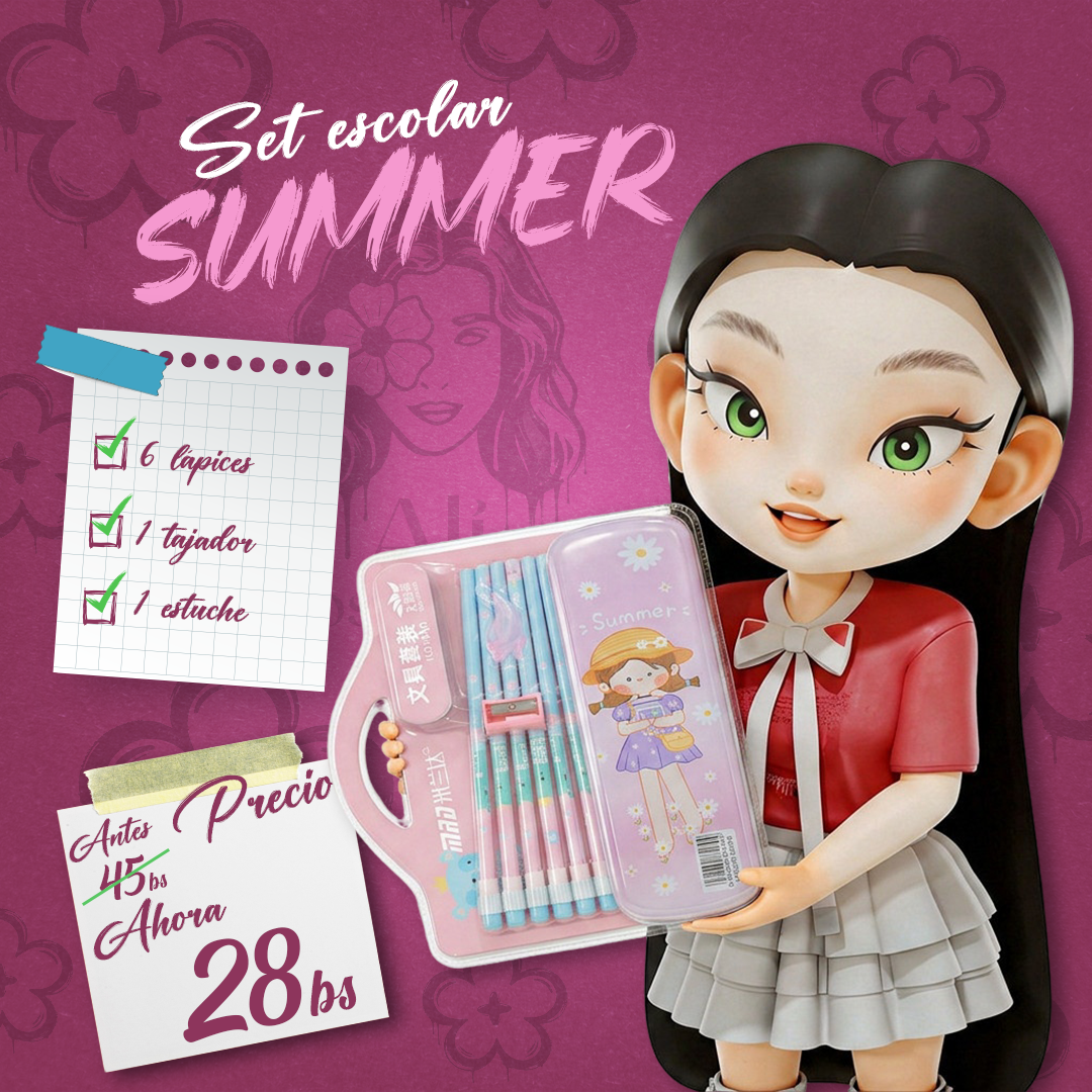Set Escolar Summer + Totoro
