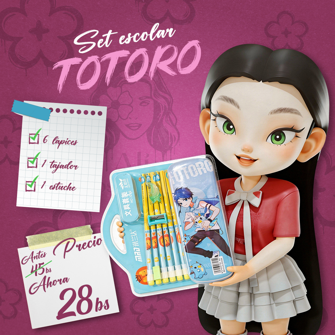 Set Escolar Summer + Totoro