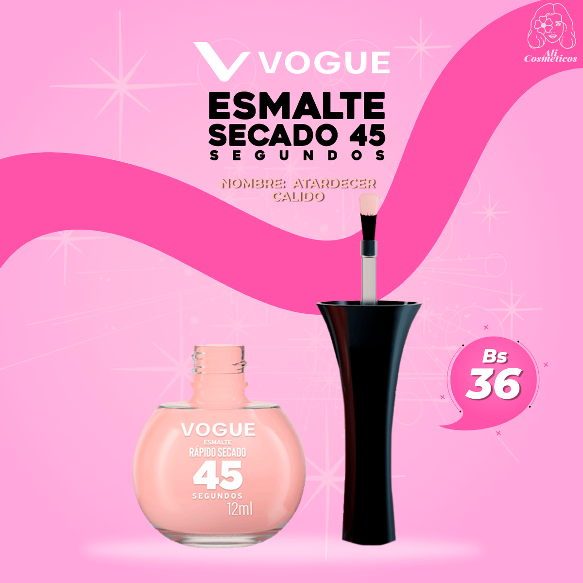 Esmalte para Uñas Secado Rapido 45 Segundos Atardecer Calido Vogue