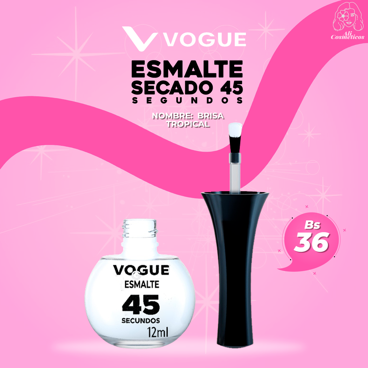Esmalte para Uñas Secado Rapido 45 Segundos Brisa Tropical Vogue