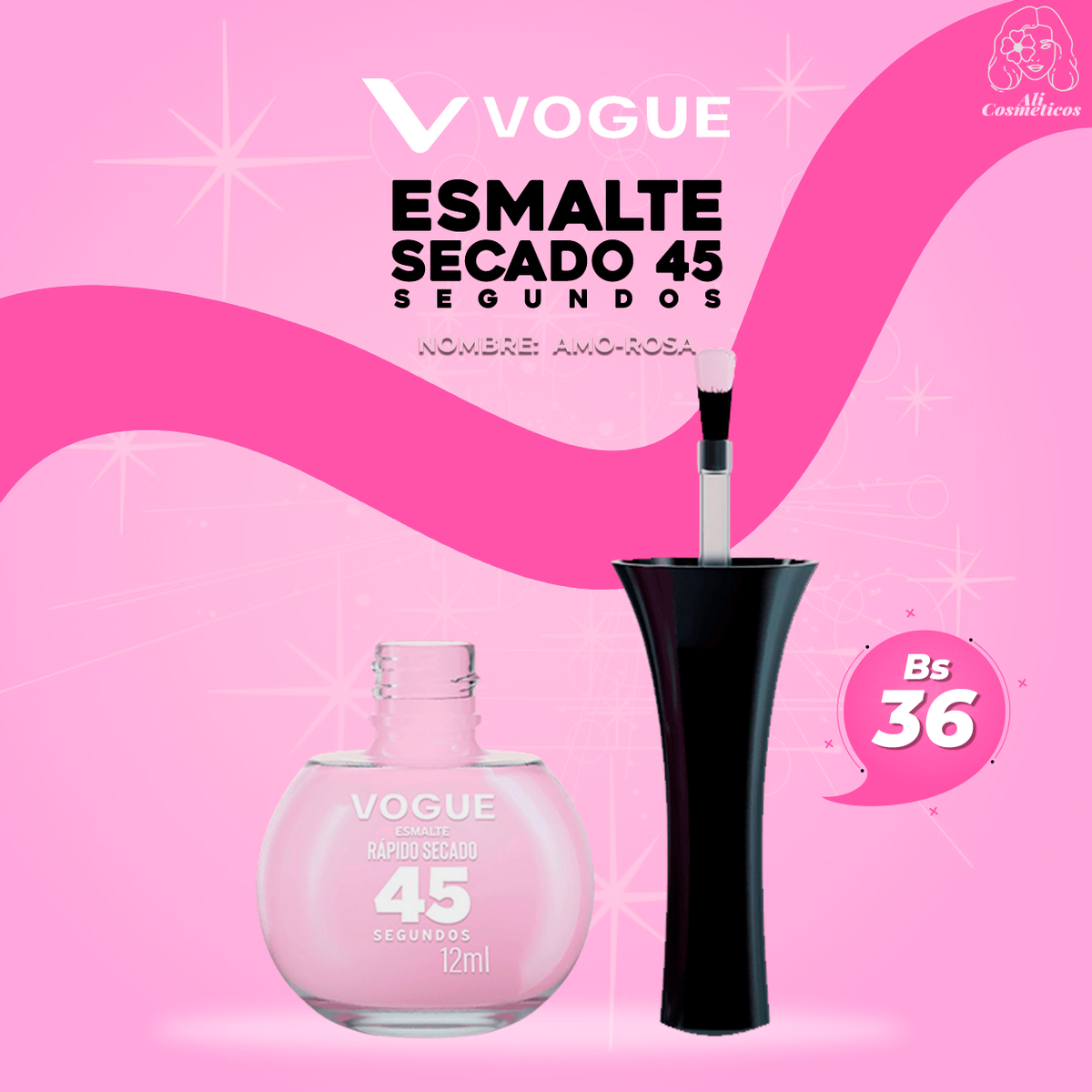 Esmalte para Uñas Secado Rapido 45 Segundos Amo-Rosa Vogue