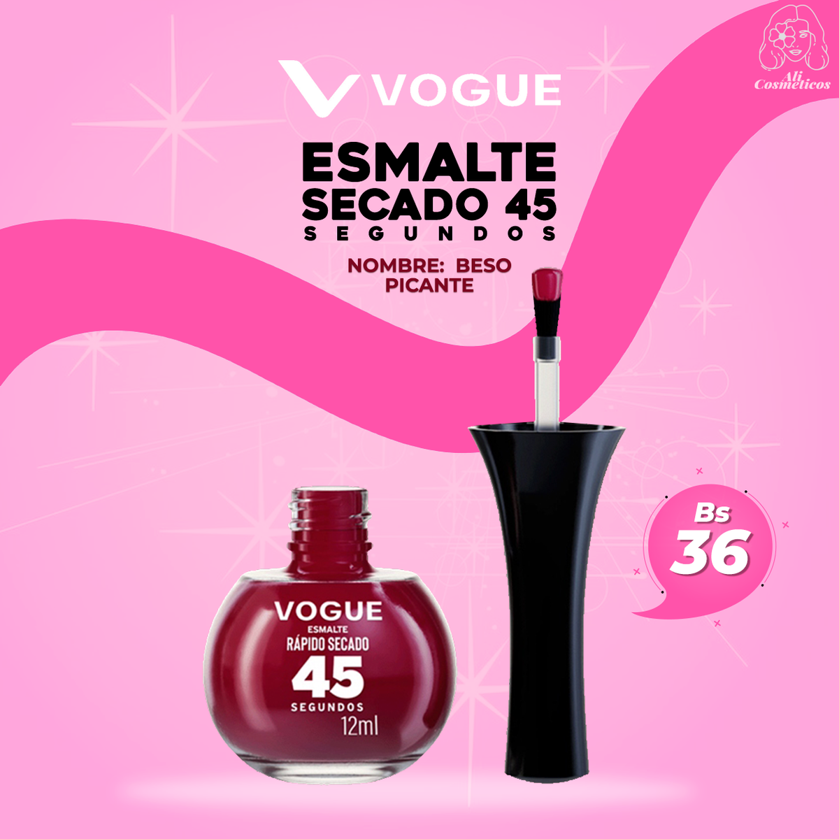 Esmalte para Uñas Secado Rapido 45 Segundos Beso Picante Vogue